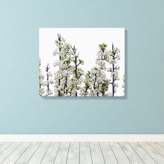 Bradford Pear Blossom Canvas Afdruk (Insitu (Houten vloer))