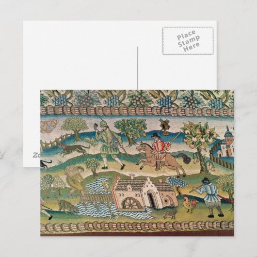 Bradford Table Carpet, details van landelijke scèn Briefkaart (Voorkant / Achterkant)