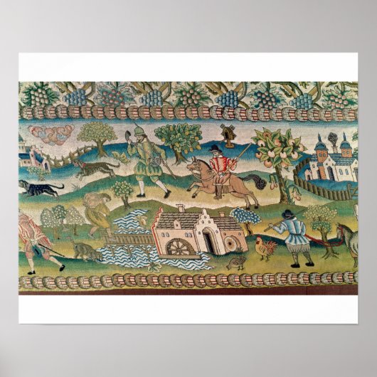 Bradford Table Carpet, details van landelijke scèn Poster (Voorkant)