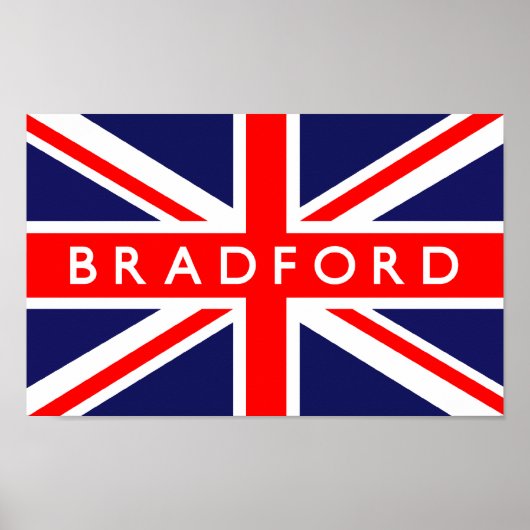 Bradford UK Flag Poster (Voorkant)