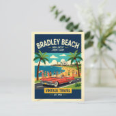 Bradley Beach NJ Jersey Shore Retro Briefkaart (Staand voorkant)