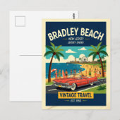 Bradley Beach NJ Jersey Shore Retro Briefkaart (Voorkant / Achterkant)