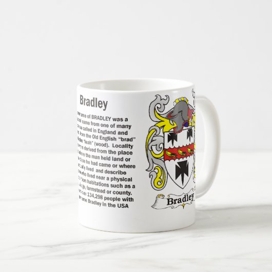 Bradley Family Coat of Arms Mok (Voorkant rechts)