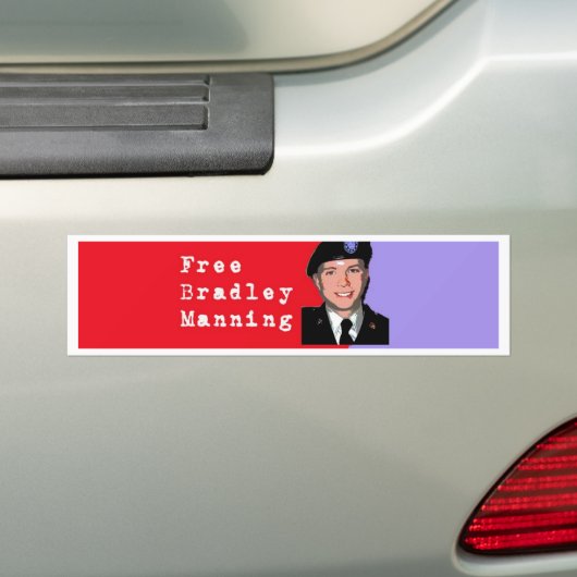 Bradley Manning Bumpersticker (Op auto)