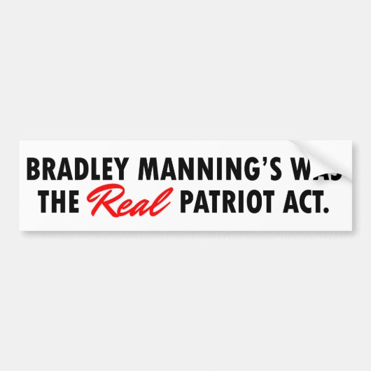Bradley Manning Bumpersticker (Voorkant)