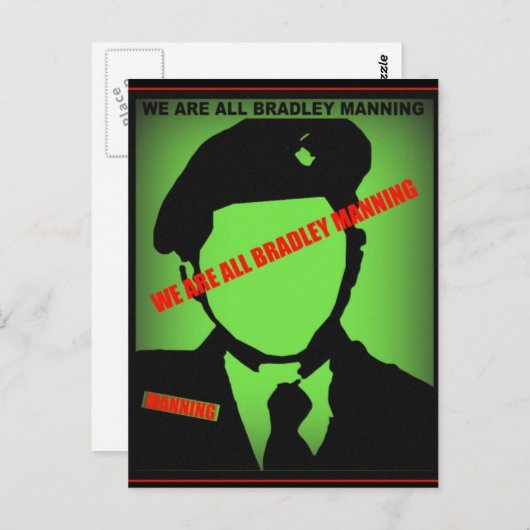 Bradley Manning Design Briefkaart (Voorkant / Achterkant)
