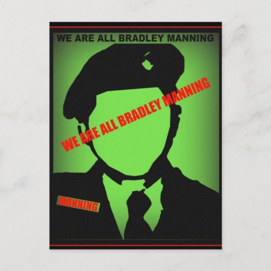 Bradley Manning Design Briefkaart (Voorkant)