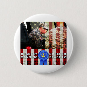 Bradley Manning voor Nobelprijs voor de Vrede Ronde Button 5,7 Cm