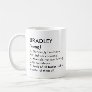 Bradley naam, Bewerkbare naam, Aangepaste naam Koffiemok