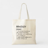 Bradley naam, Bewerkbare naam, Aangepaste naam Tote Bag (Achterkant)
