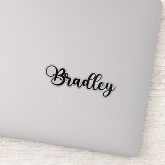 Bradley Naam - Handgeschreven kalligrafie Sticker (Detail)