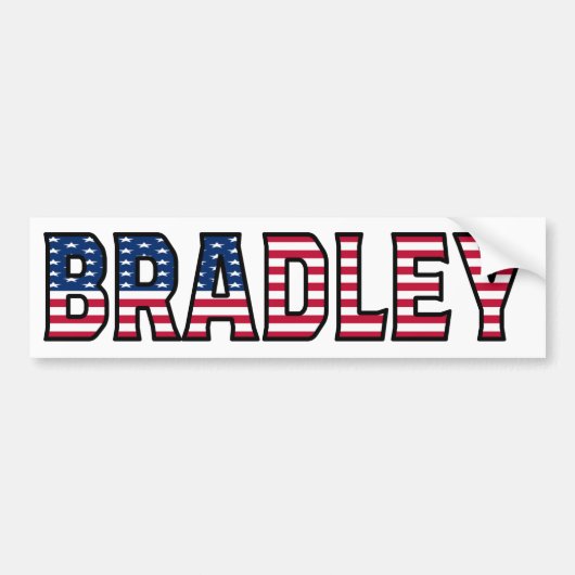 Bradley Naam Voornaam USA Sticker Sticker Auto (Voorkant)