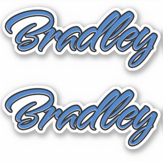 Bradley Name blue Aufkleber Sticker Stickerset (Voorkant)