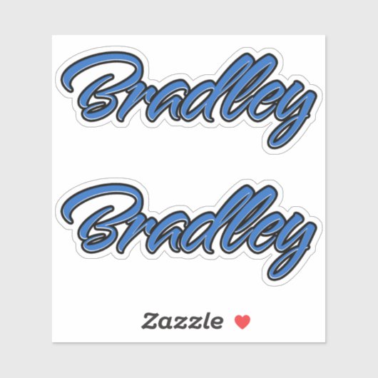 Bradley Name blue Aufkleber Sticker Stickerset (Vel)