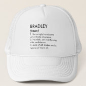 Bradley name, Editable name, Custom name Trucker Pet (Voorkant)