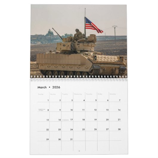 Bradley Vechtvoertuigen Kalender (Mar 2026)