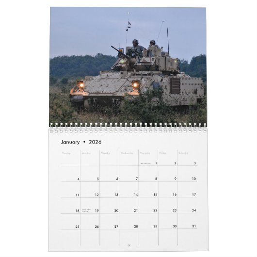 Bradley Vechtvoertuigen Kalender (Jan 2026)