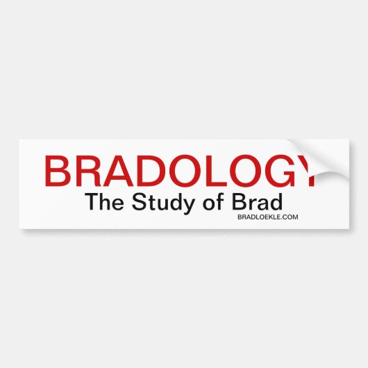 Bradology Bumpersticker (Voorkant)