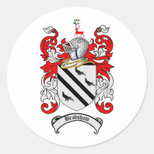 BRADSHAW FAMILY CREST - BRADSHAW WAPEN RONDE STICKER