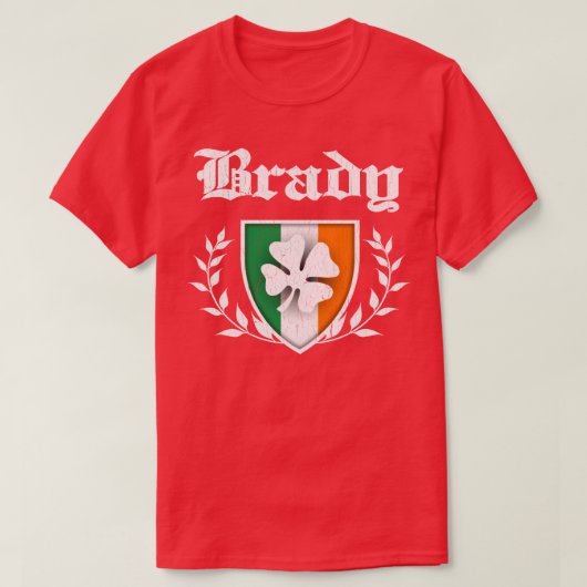 Brady Family Shamrock Crest  bedroefd T-shirt (Design voorkant)