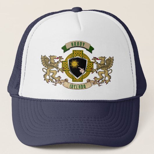 Brady Irish Shield & Griffins gepersonaliseerd Trucker Pet (Voorkant)