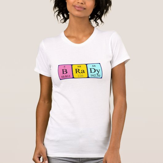 Brady periodieke table name shirt (Voorkant)