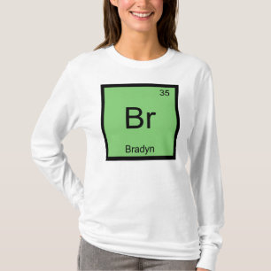 Bradyn Naam Chemie Element Periodiek Systeem T-shirt