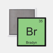 Bradyn naam scheikunde element periodiek systeem magneet (Voorkant / Achterkant)