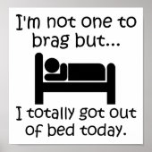 Brag Out of Bed Funny Poster (Voorkant)