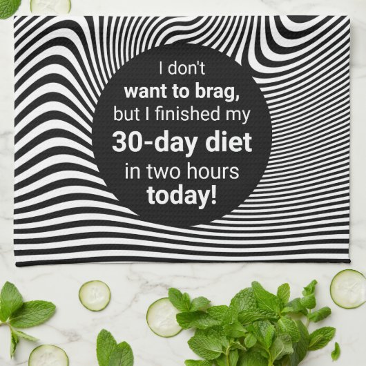 Brag over Diet Funny Joke Theedoek (Gevouwen)