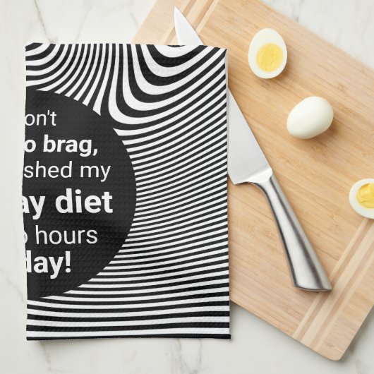 Brag over Diet Funny Joke Theedoek (Quarter Fold)