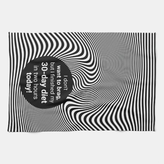 Brag over Diet Funny Joke Theedoek (Horizontaal)