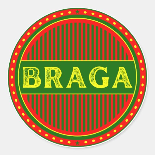 Braga City Pride Emblem – Portuguese Identity Ronde Sticker (Voorkant)