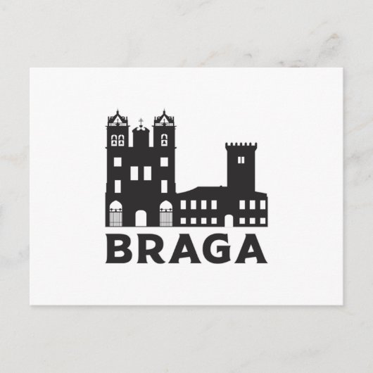 Braga Portugal City Skyline Cityscape Gift Idee Briefkaart (Voorkant)