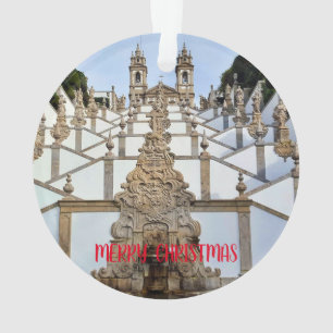 Braga, Portugal Panoramiek kerstversiering Ornament