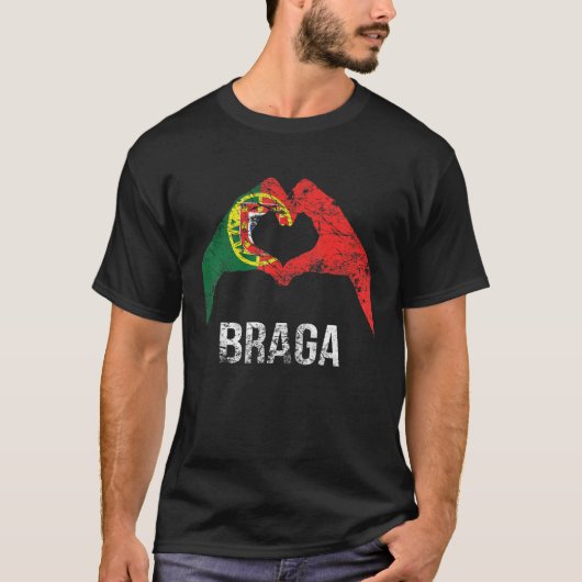 Braga Portugese Stad  Portugal vlag T-shirt (Voorkant)