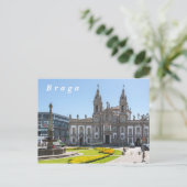 Braga. Uitzicht van het stadscentrum. Briefkaart (Staand voorkant)