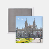 Braga. Uitzicht van het stadscentrum. Magneet (Voorkant / Achterkant)