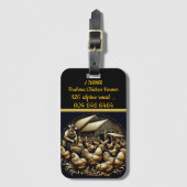 Brahma boer met kudde bij zonsondergang bagagelabel (Voorkant (verticaal))