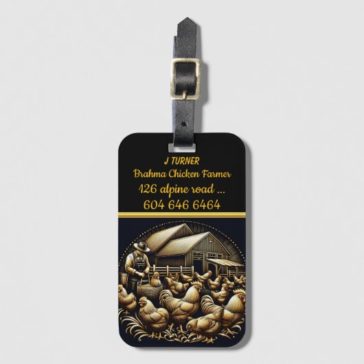 Brahma boer met kudde bij zonsondergang bagagelabel (Voorkant (verticaal))