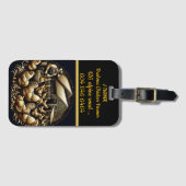 Brahma boer met kudde bij zonsondergang bagagelabel (Voorkant (horizontaal))