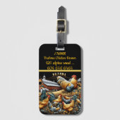 Brahma boer met kudde in de herfst bagagelabel (Voorkant (verticaal))