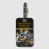 Brahma boer zorgt voor zijn kudde bagagelabel (Voorkant (verticaal))