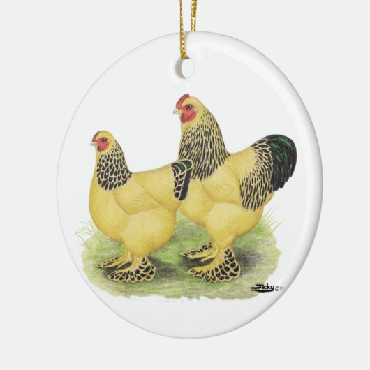 Brahma Buff Pair Keramisch Ornament (Links)