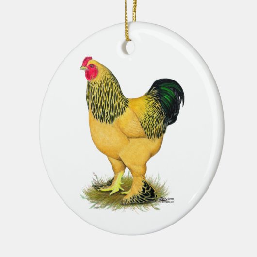 Brahma:  Buff Rooster Keramisch Ornament (Links)