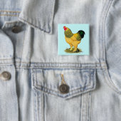 Brahma: Buff Rooster Vierkante Button 5,1 Cm (In situ)