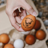 Brahma Chicken Hen met uw Boerderij naam Eierstemp Rubberstempel