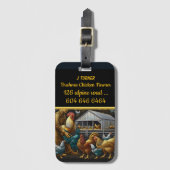 Brahma Chickens op een zonnige dag van het Boerder Bagagelabel (Voorkant (verticaal))