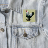 Brahma: Donkere rooster Vierkante Button 5,1 Cm (In situ)
