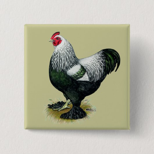 Brahma: Donkere rooster Vierkante Button 5,1 Cm (Voorkant)